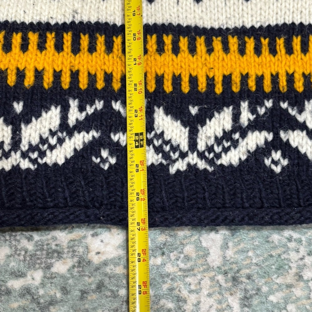 Vintage 80s Ski Lodge mens heavy wool fair isle sweater large - Picture 6 of 9